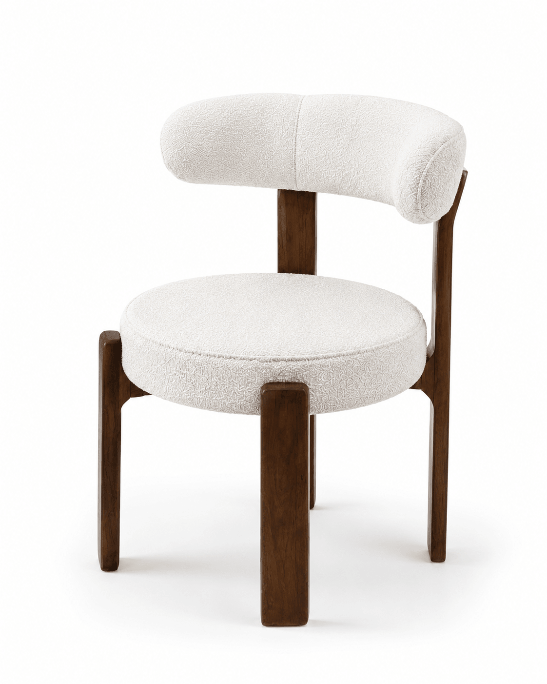 Designer Bouclé Dining Chair with Curved Backrest - SHAGHAF HOME