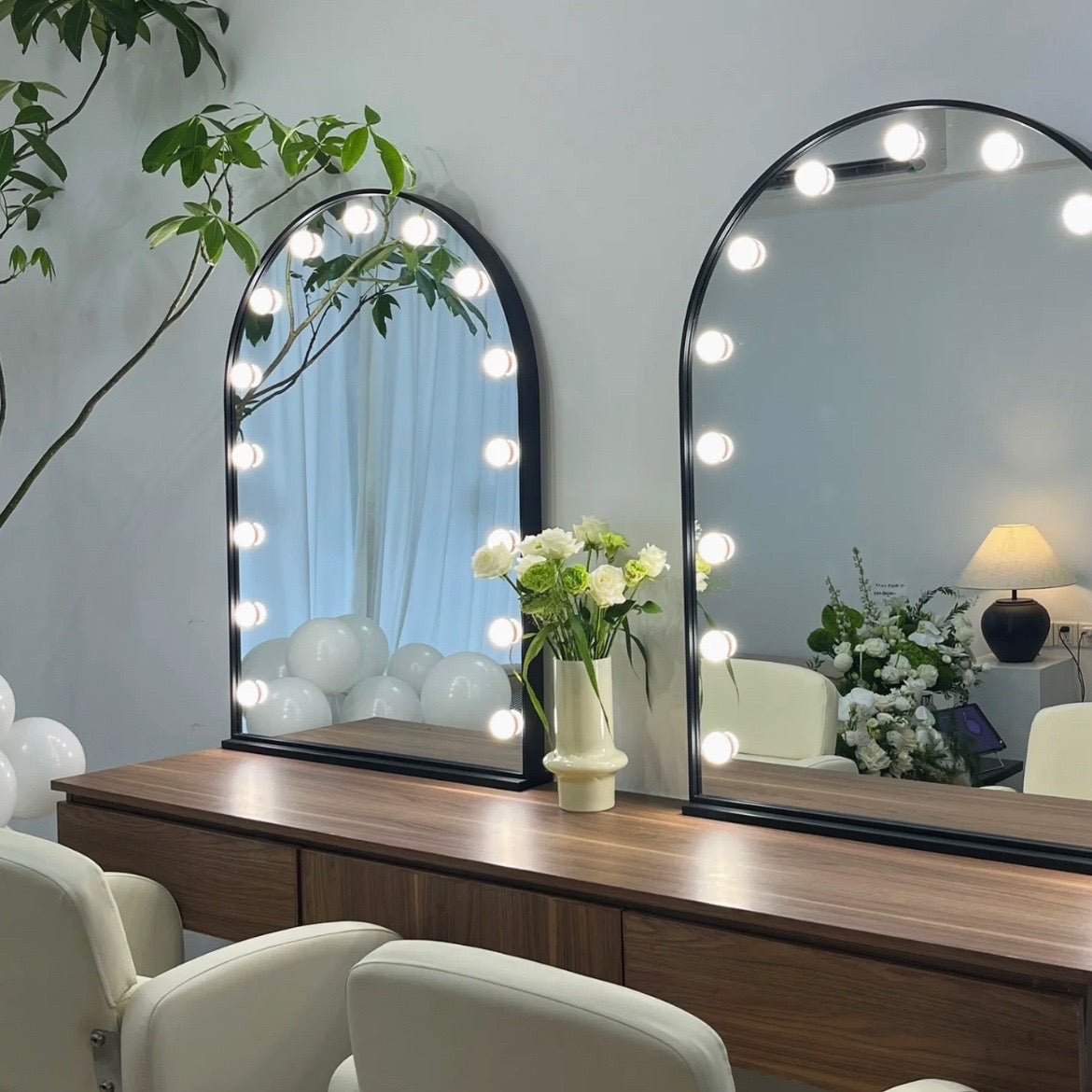 Elegant Arch Vanity Mirror with LED Lighting - SHAGHAF HOME