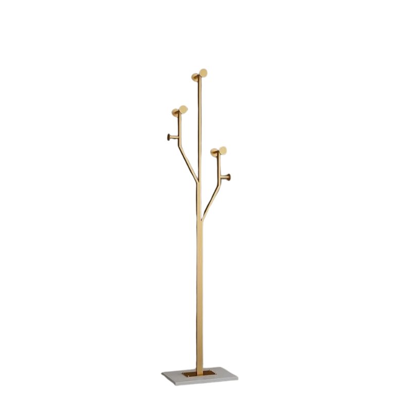 Elegant Gold Coat Rack with Marble Base – Modern Tree Design - SHAGHAF HOME