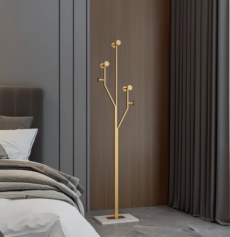 Elegant Gold Coat Rack with Marble Base – Modern Tree Design - SHAGHAF HOME