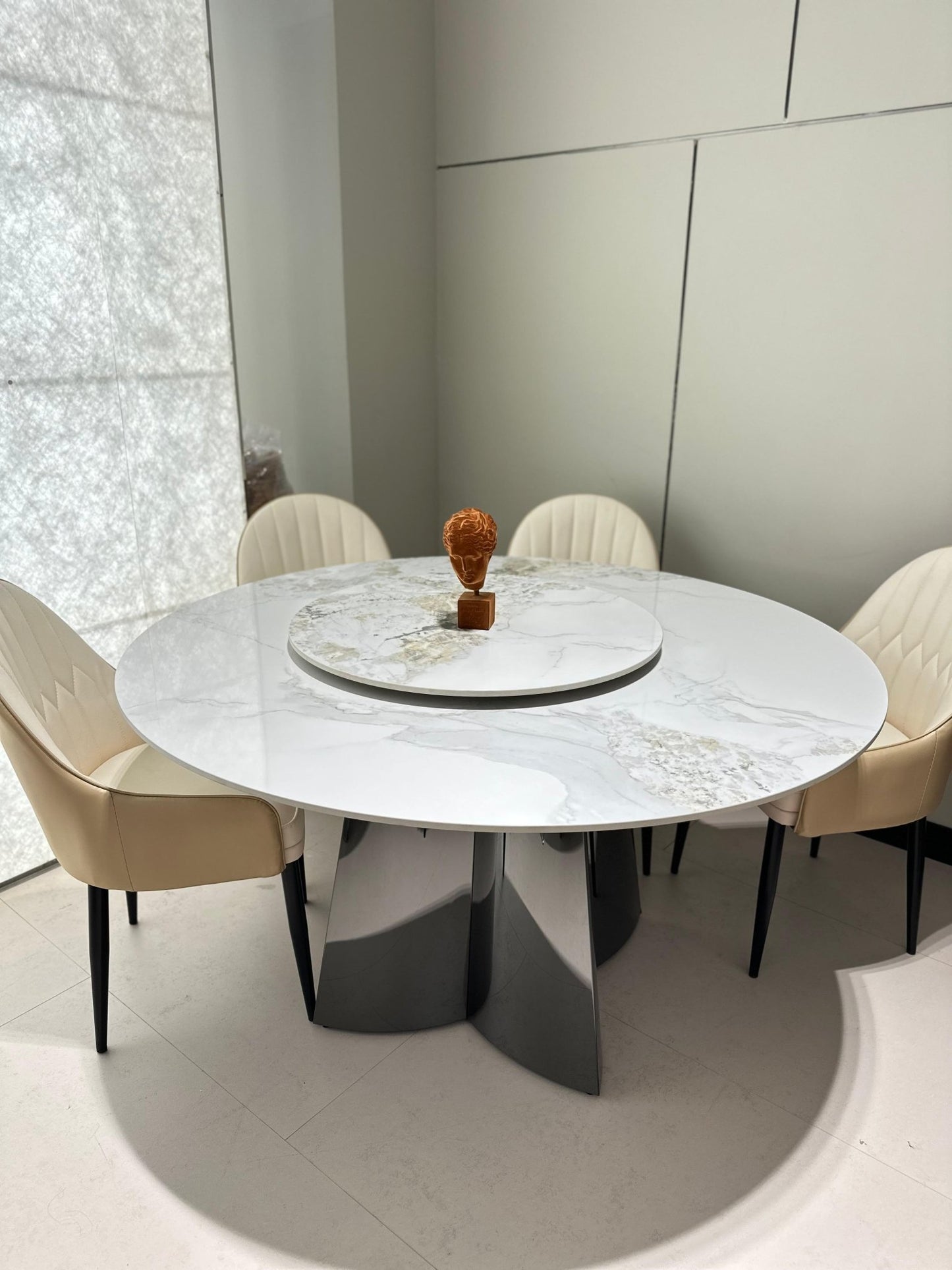 Elegant Round Dining Table - Luxury Statement Piece - SHAGHAF HOME