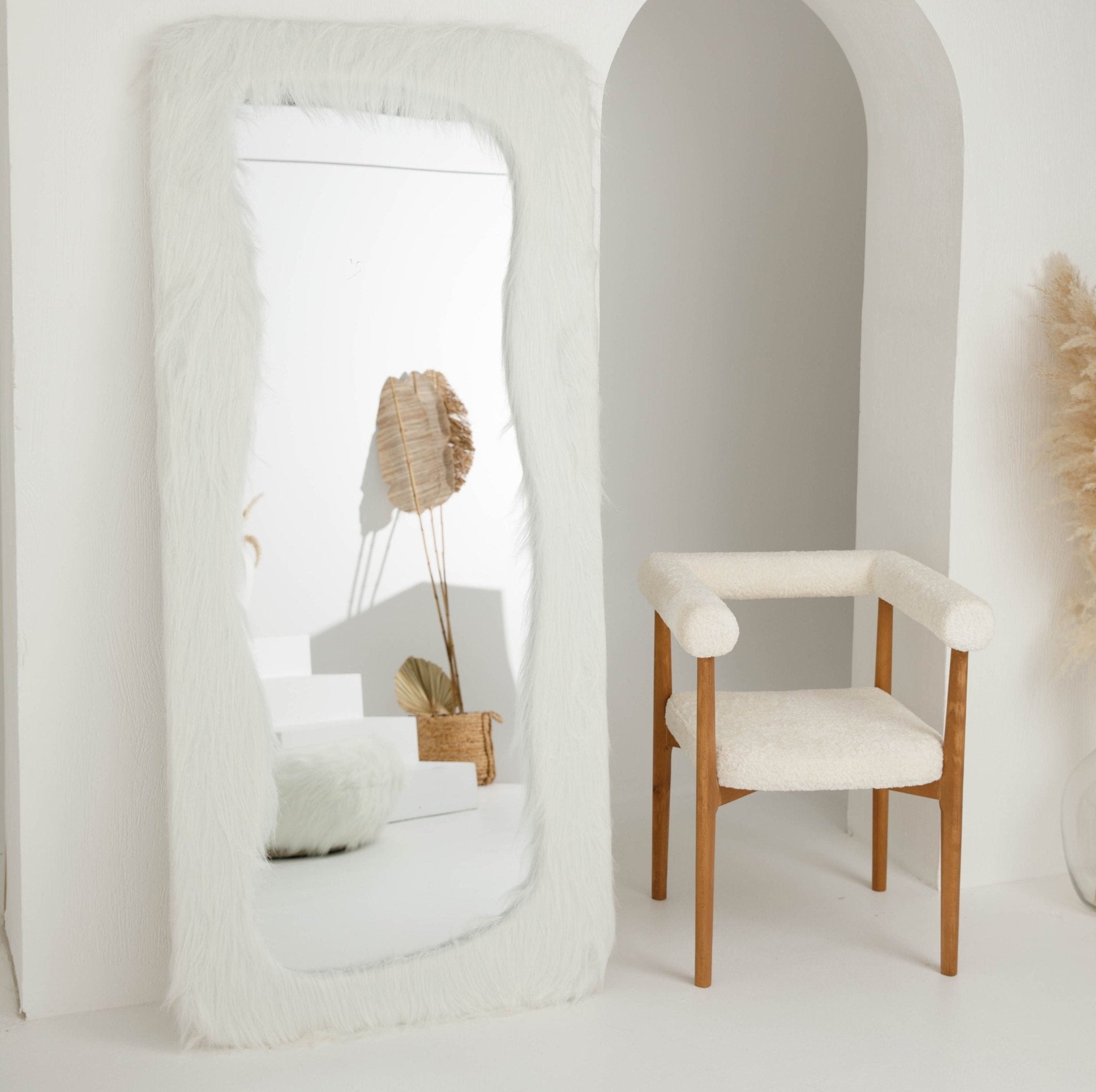 Faux fur full length Mirror - SHAGHAF HOME