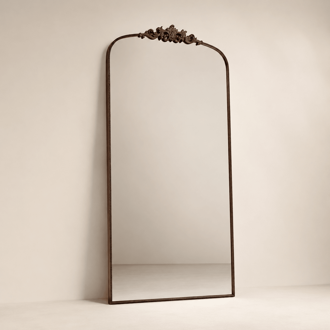 Florentine Antique Brown Metal Floor Mirror – 180 × 90 cm - SHAGHAF HOME
