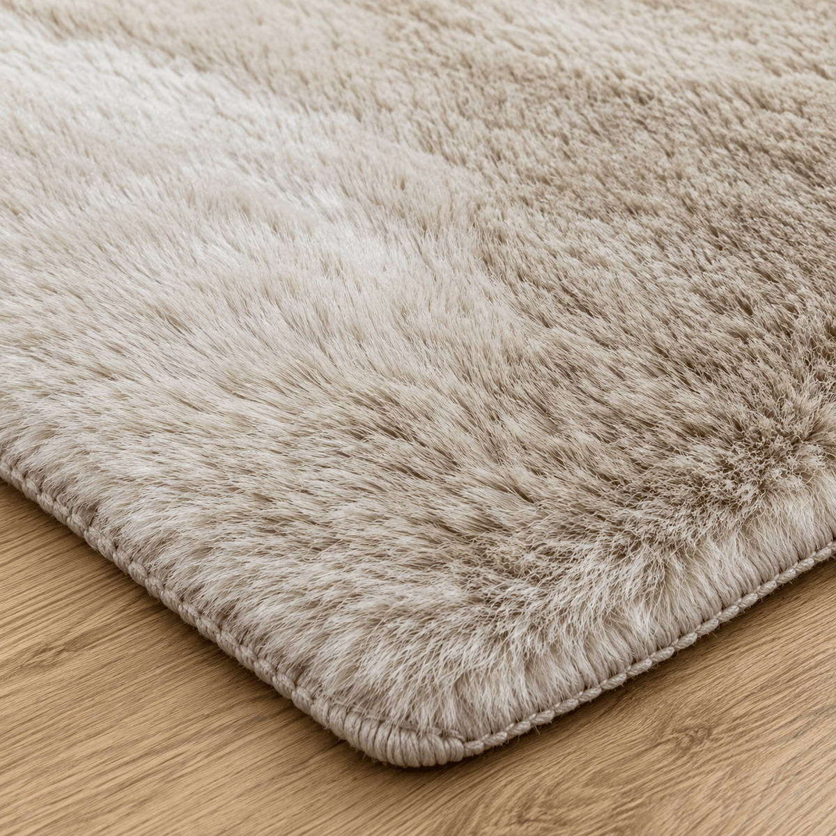Fluffy Beige Area Rug 2×3M – Soft Plush Modern Carpet - SHAGHAF HOME