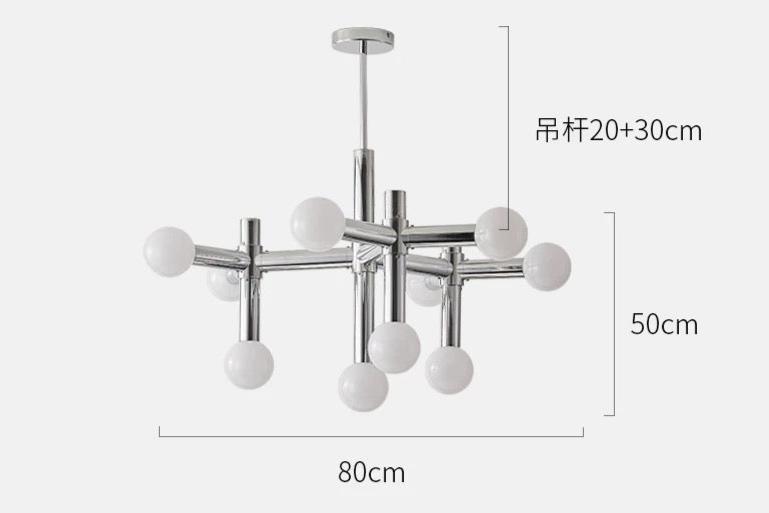 Geometric Chrome 10 - Light Chandelier – Sleek Metal and Aluminum Design - SHAGHAF HOME