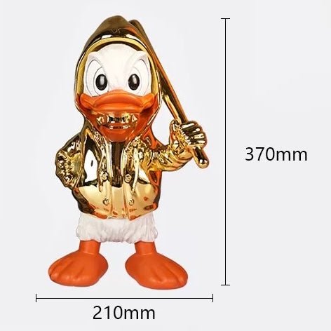 Golden Duck Character Sculpture – Unique Decorative Accent - SHAGHAF HOME