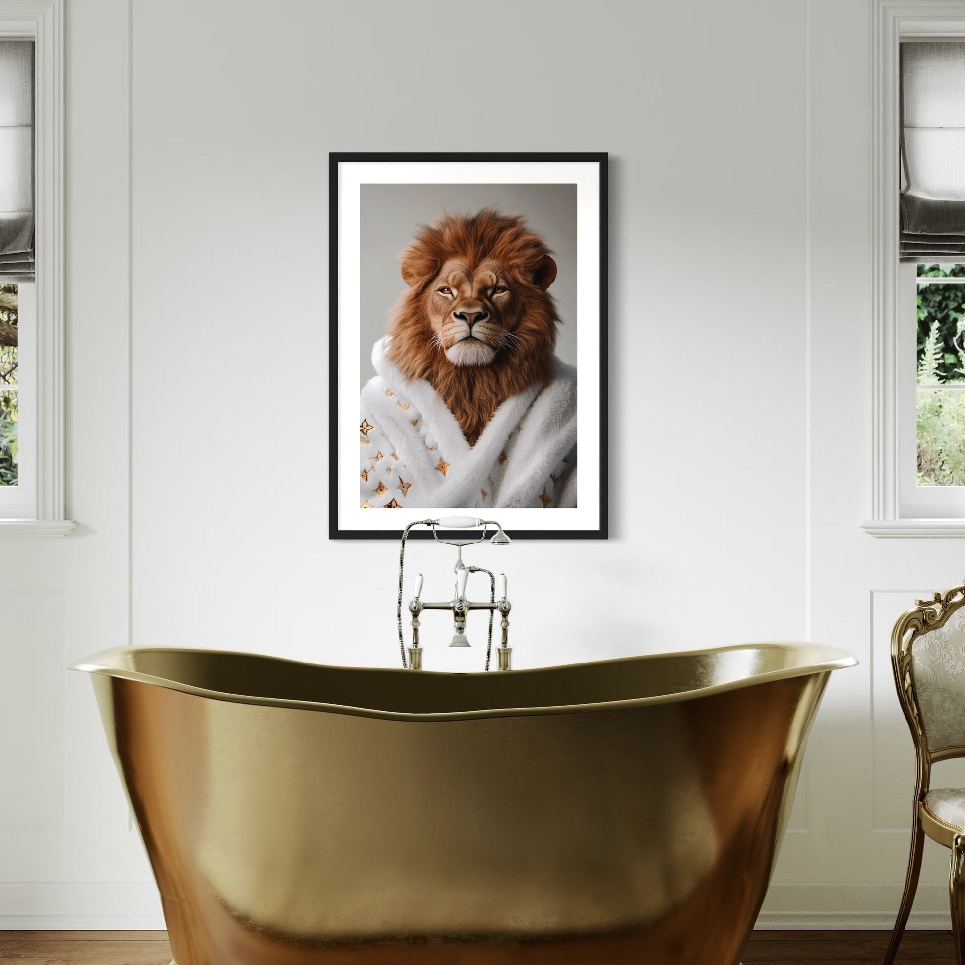 Golden Mane: The Lion's Luxury - SHAGHAF HOME