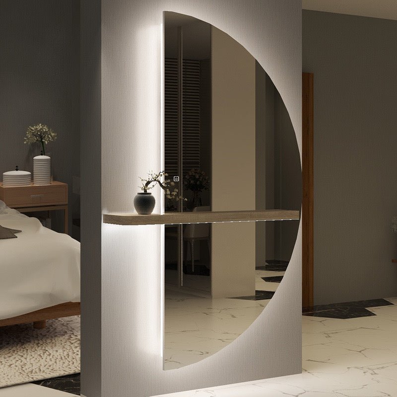 Half Moon frameless backlit wall Mirror - SHAGHAF HOME