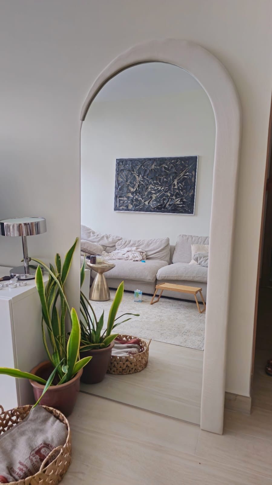 HALFY Fabric frame arch mirror - SHAGHAF HOME