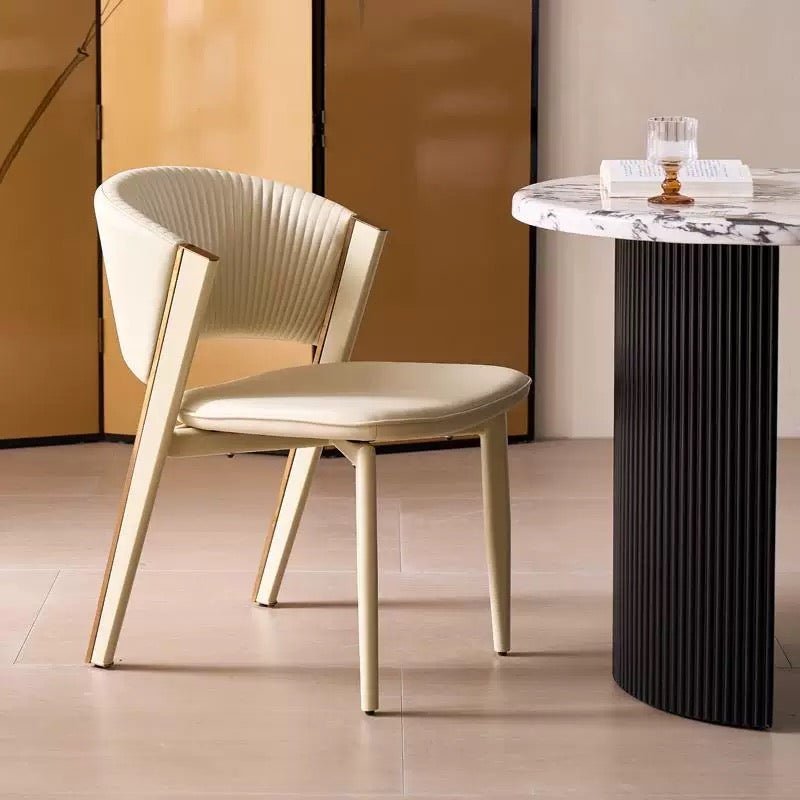 Italian design Minimalist Cream Dining Chair - SHAGHAF HOME
