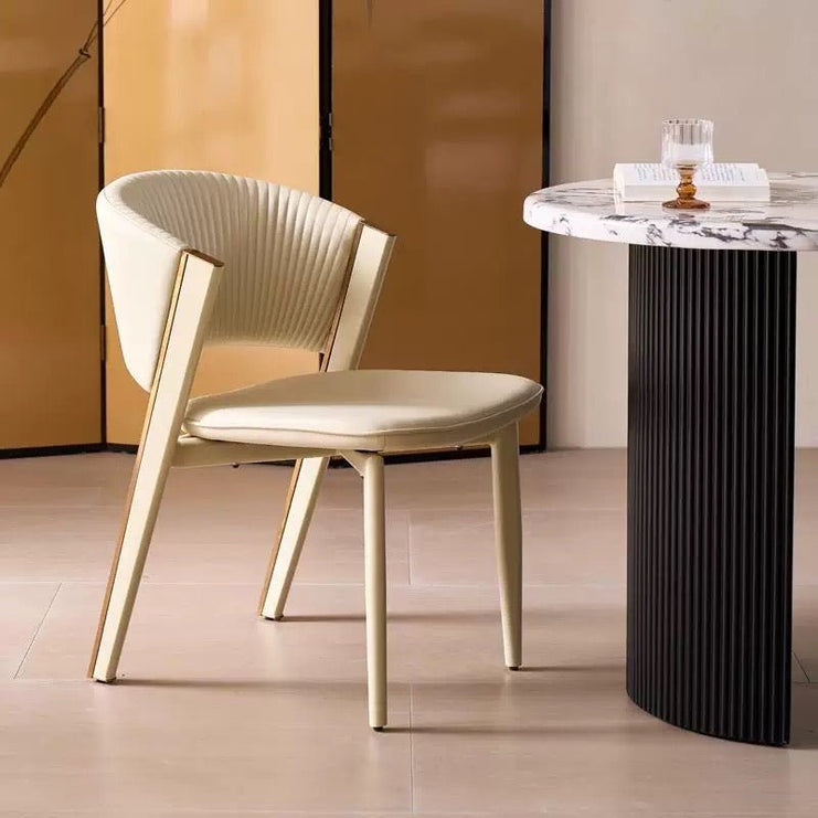 Italian design Minimalist Cream Dining Chair - SHAGHAF HOME