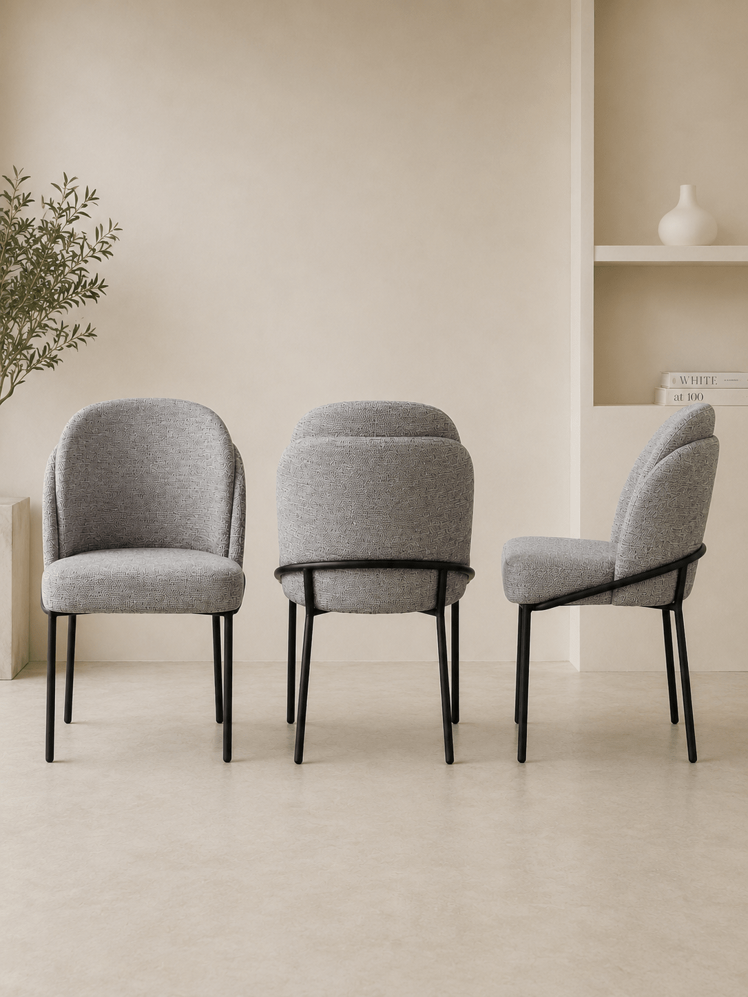 lozara Textured Upholstered Dining Chair - SHAGHAF HOME