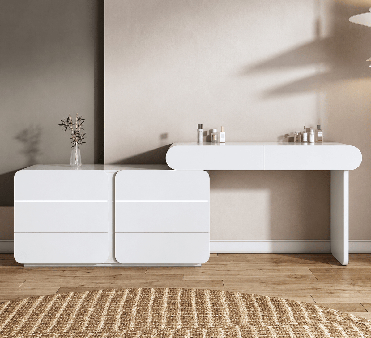 Lucia Large cabinet dressing table Vanity - SHAGHAF HOME