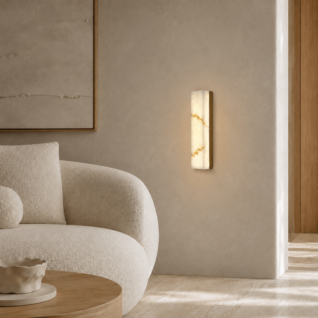 Lumière Marble-Effect Wall Lamp - SHAGHAF HOME