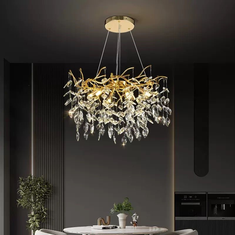 Lumière Royale Gold Crystal Chandelier - SHAGHAF HOME