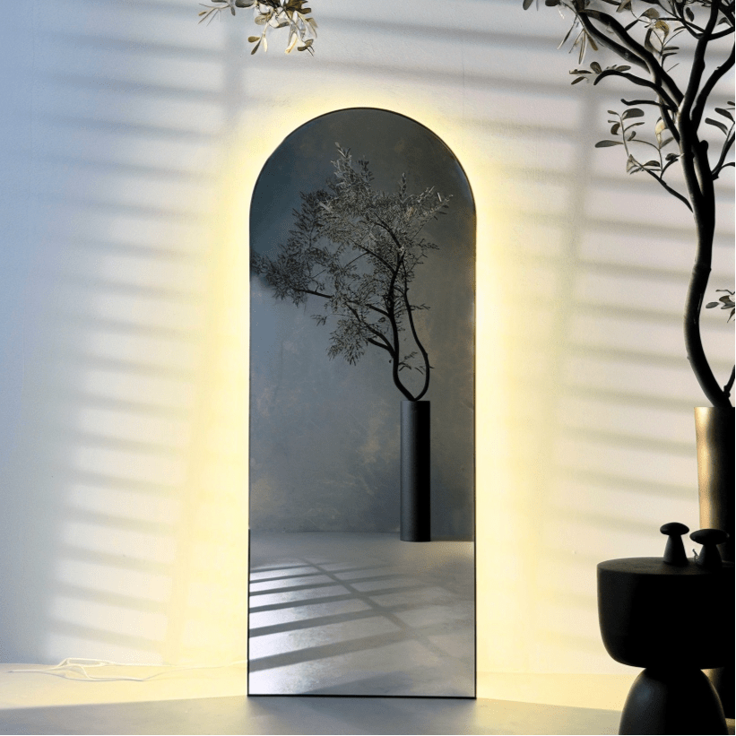 Luminous Arch LED Mirror – 3 - Color Adjustable Lighting - SHAGHAF HOME