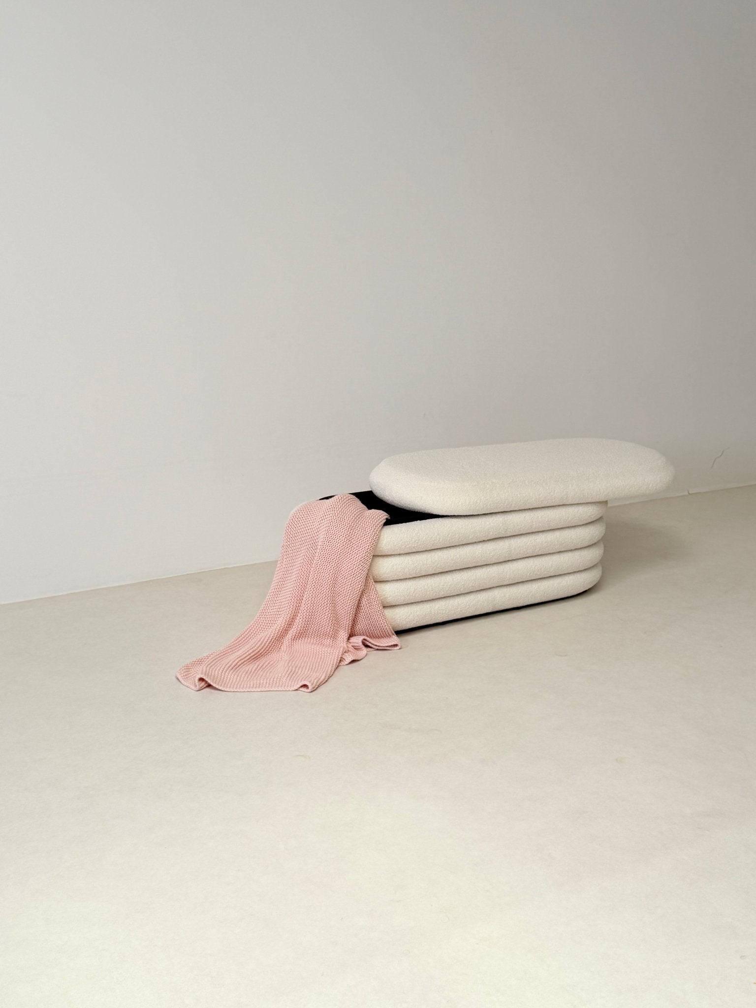 LUNA Bouclé Storage Bench - SHAGHAF HOME