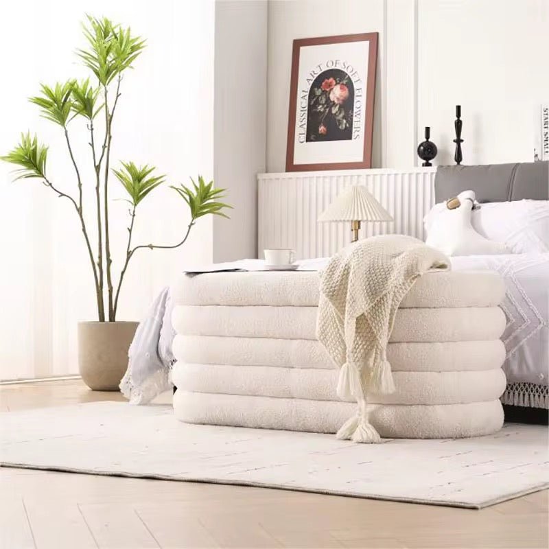 LUNA Bouclé Storage Bench - SHAGHAF HOME