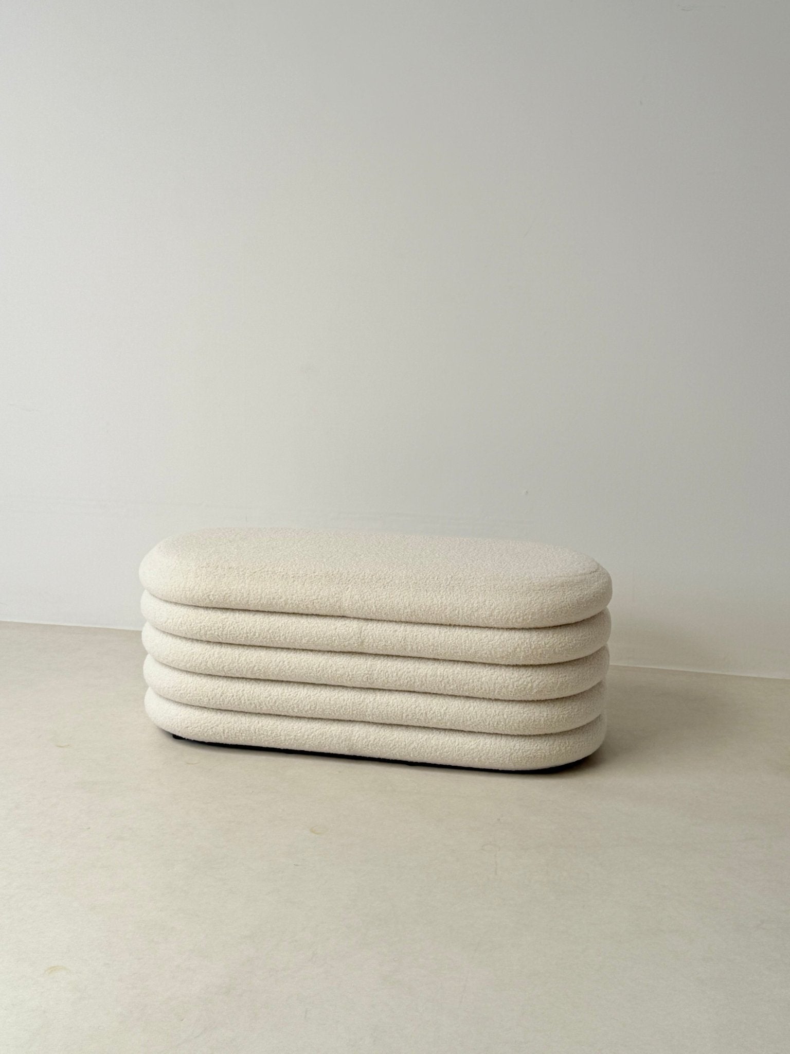 LUNA Bouclé Storage Bench - SHAGHAF HOME