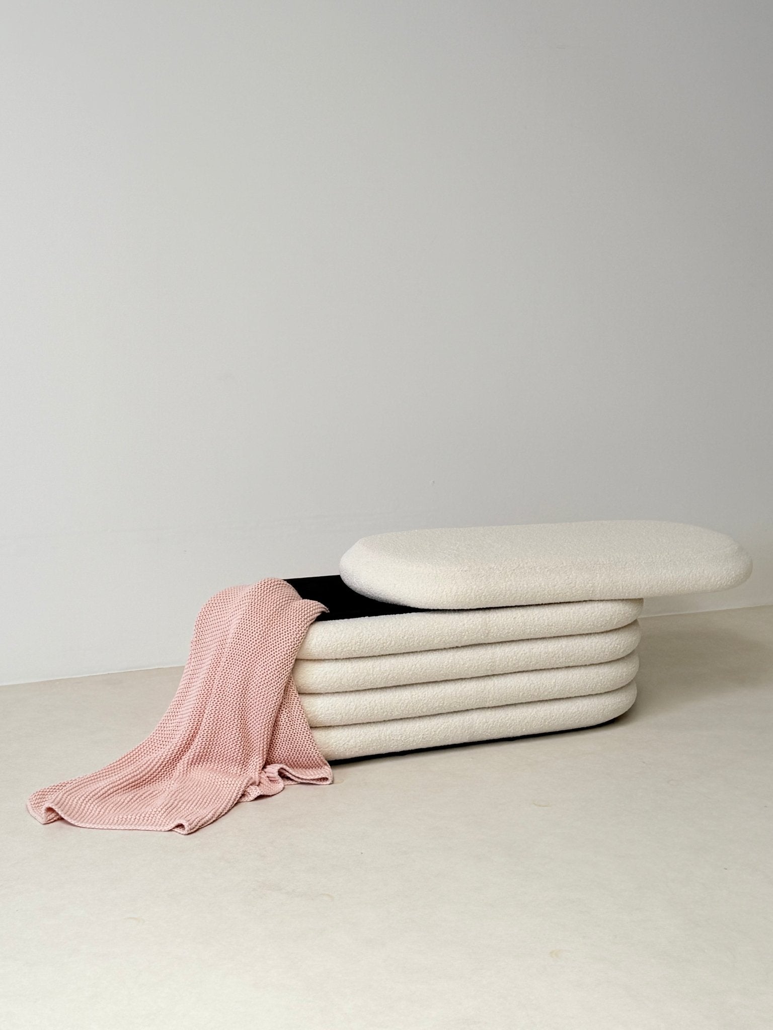 LUNA Bouclé Storage Bench - SHAGHAF HOME