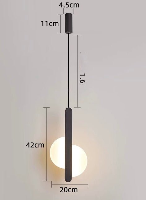 Luna Minimalist LED Pendant Light – Modern Black Glass Hanging Lamp - SHAGHAF HOME