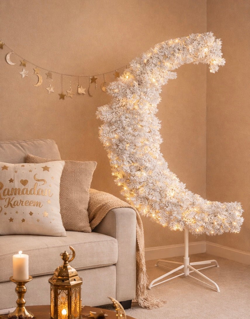 Luna Ramadan Crescent Floor Lamp – LED Decorative Moon Light - SHAGHAF HOME