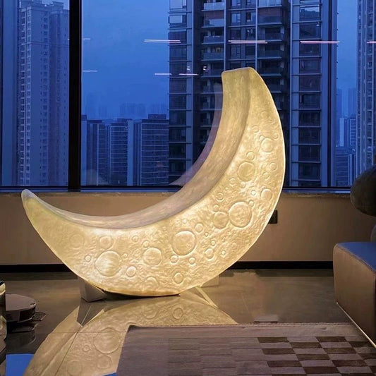 Lunar Moon Glow Crescent Lamp – Modern Resin in door and Outdoor Light - SHAGHAF HOME