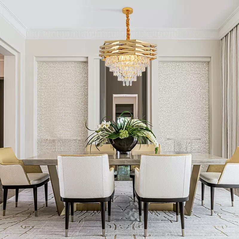 Luxe Prism Cascade Chandelier – 80 cm - SHAGHAF HOME