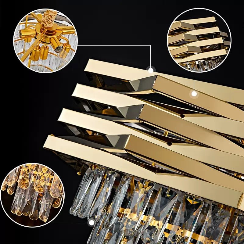 Luxe Prism Cascade Chandelier – 80 cm - SHAGHAF HOME