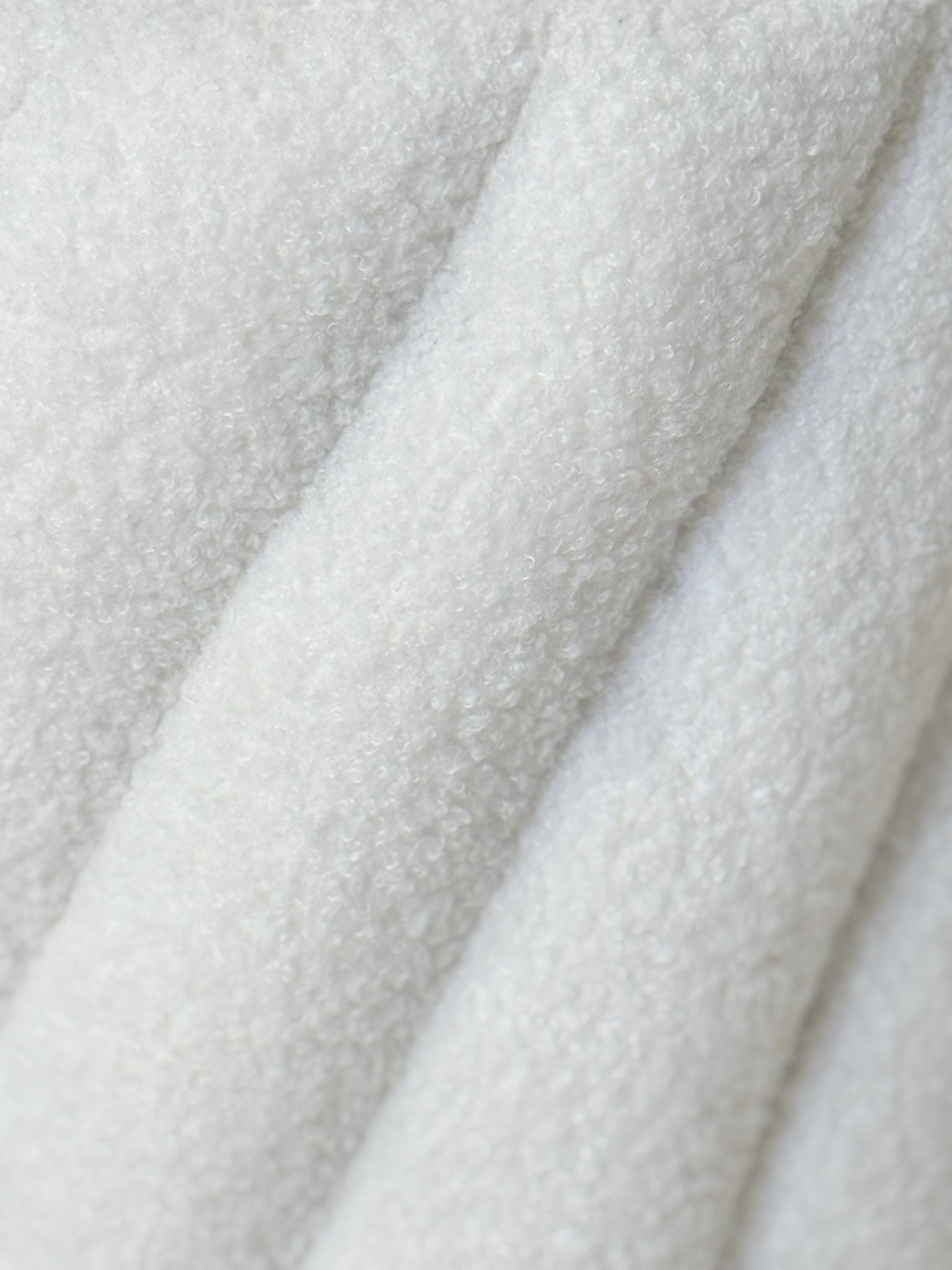 LUXE WHITE BOUCLÉ POUF – MODERN ELEGANCE - SHAGHAF HOME