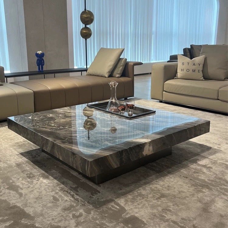 Luxurious Sintered Stone square Coffee Table low profile - SHAGHAF HOME