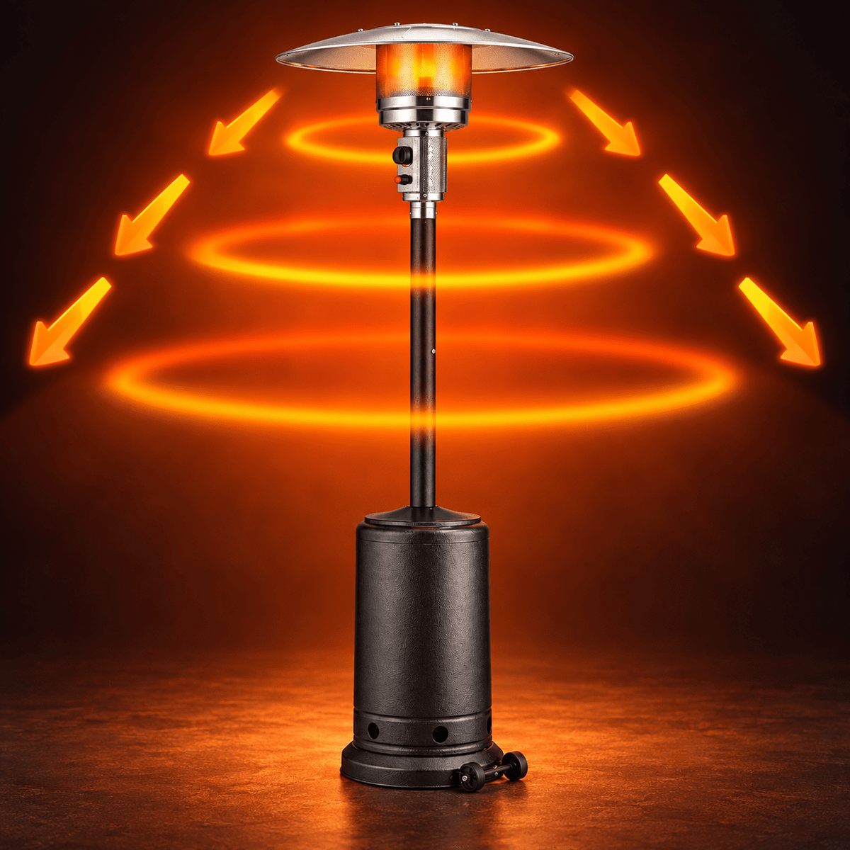 Luxury Black Mushroom Outdoor Gas Patio Heater with 360° Heat Coverage - SHAGHAF HOME