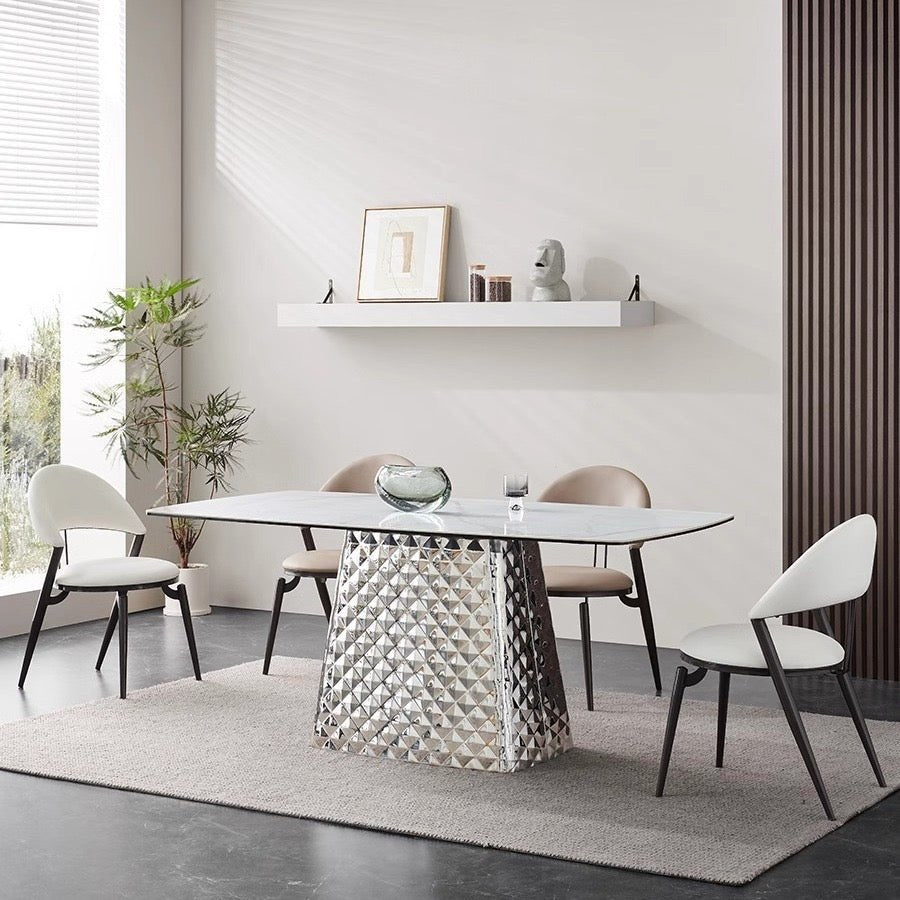 Medesa silver base dining table - SHAGHAF HOME