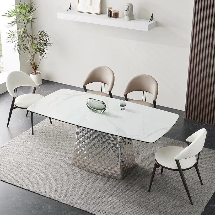 Medesa silver base dining table - SHAGHAF HOME