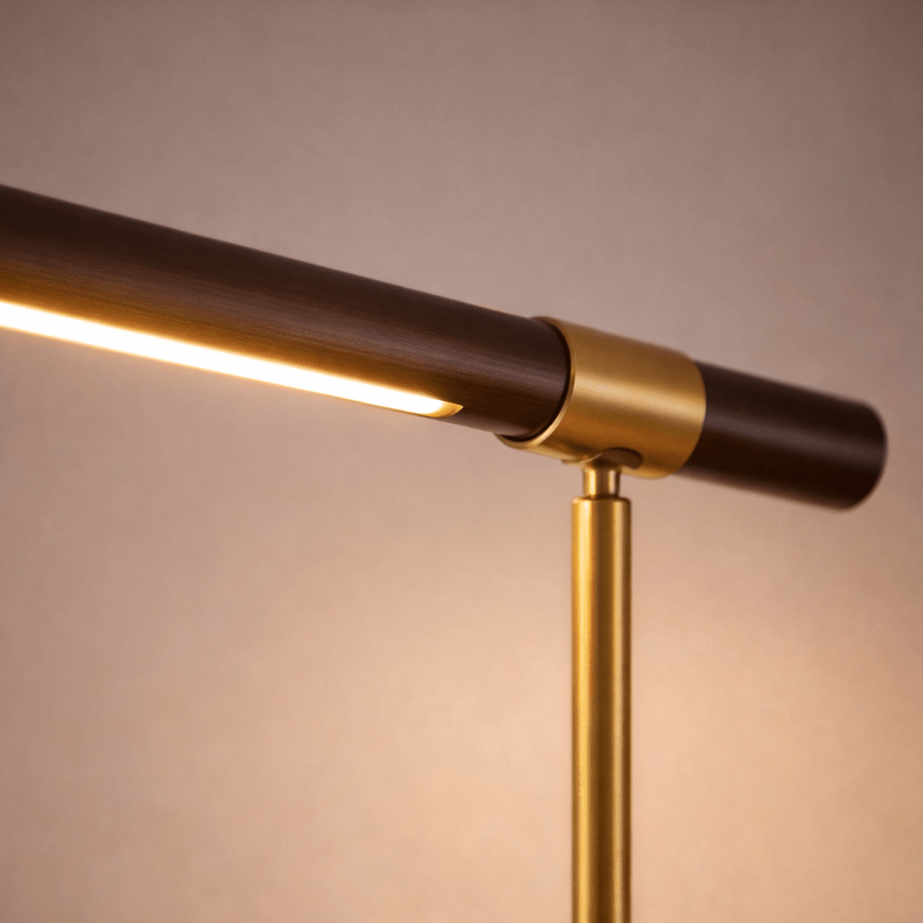Minimalist Gold LED Floor Lamp — Adjustable Modern Reading Light (145 cm) - SHAGHAF HOME
