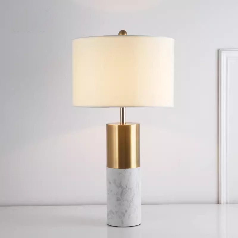 Minimalist Marble and Gold Bedside Lamp - SHAGHAF HOME