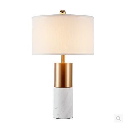 Minimalist Marble and Gold Bedside Lamp - SHAGHAF HOME