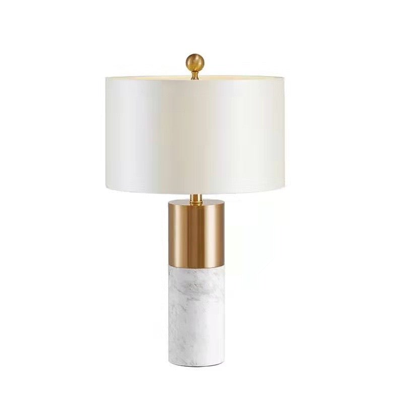 Minimalist Marble and Gold Bedside Lamp - SHAGHAF HOME