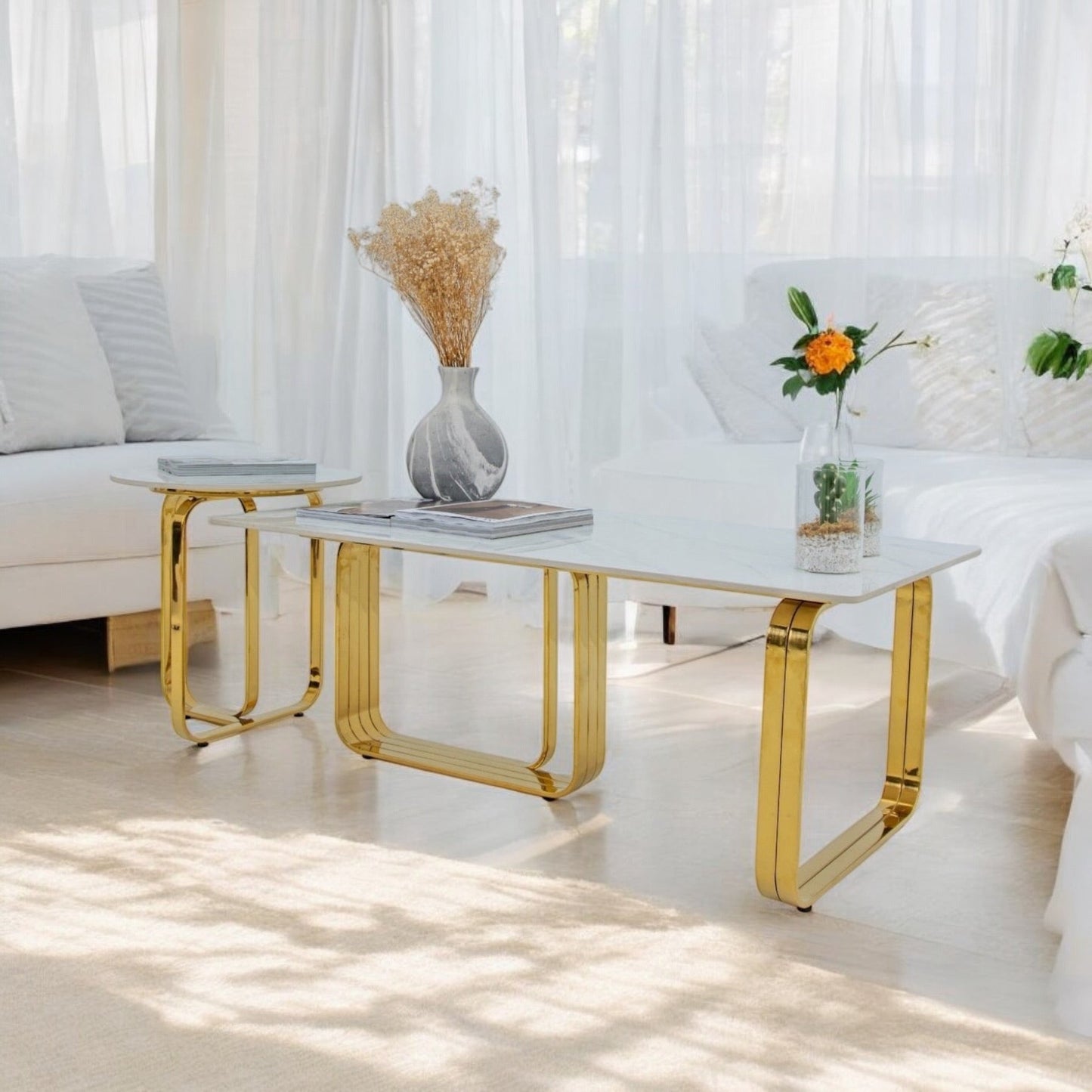 Minimalist style coffee table set - SHAGHAF HOME