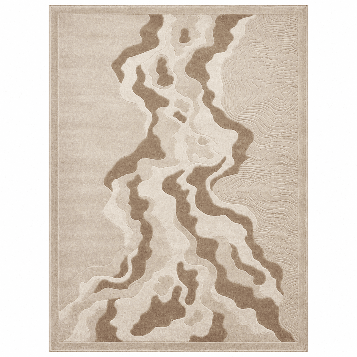 Modern Beige Abstract Rug 200×300 cm – Textured Luxury Carpet - SHAGHAF HOME