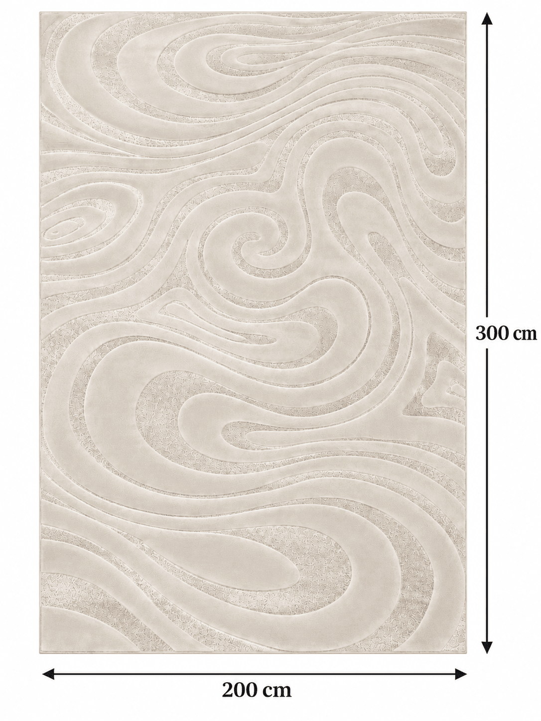 Modern Beige Swirl Rug – Large Textured Area Carpet - SHAGHAF HOME
