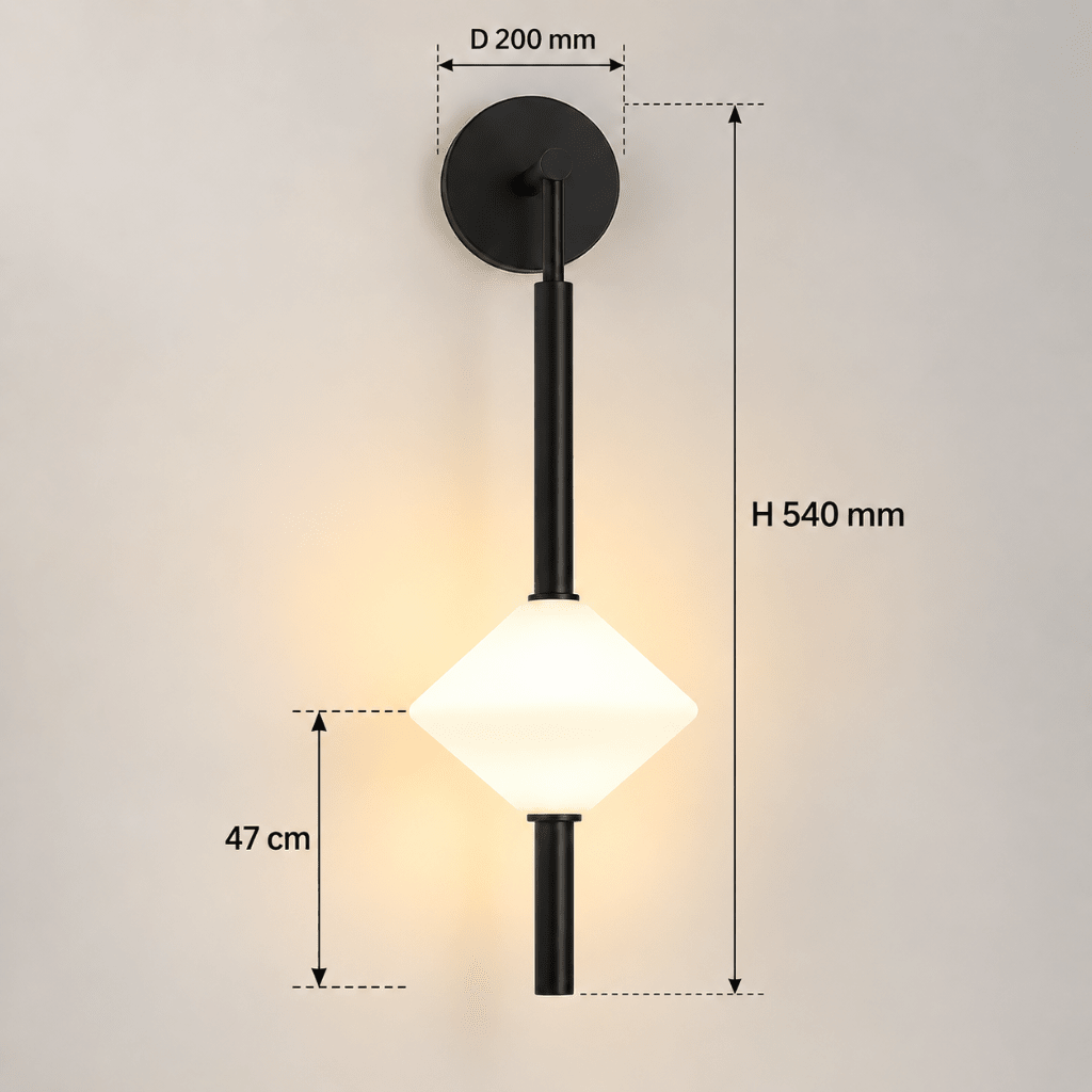 Modern Black LED Wall Light with Frosted Glass Shade – Decorative Wall Sconce - SHAGHAF HOME