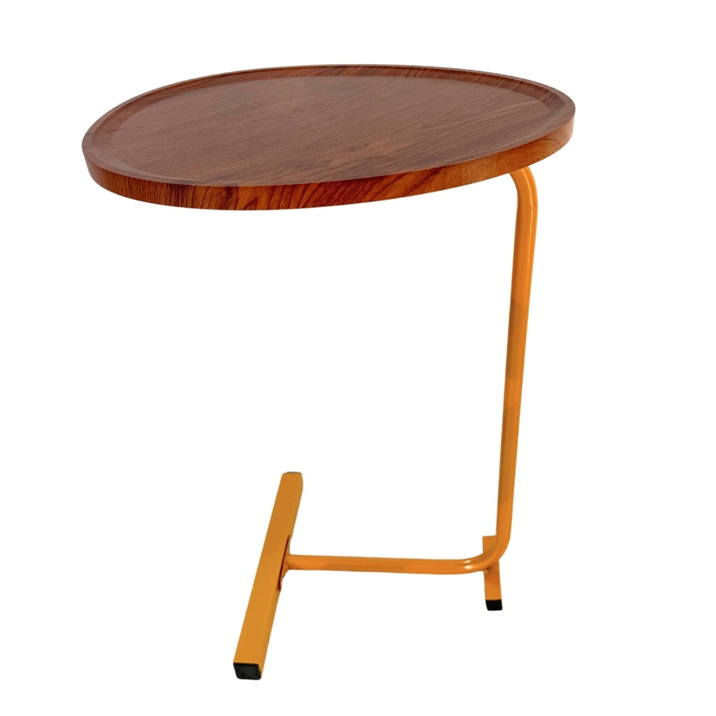 Modern C - Shaped Side Table – Wooden top & Gold Finish - SHAGHAF HOME