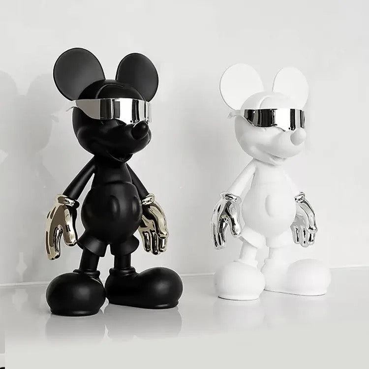 Modern Character Sculpture – Futuristic Design with Silver Accent - SHAGHAF HOME