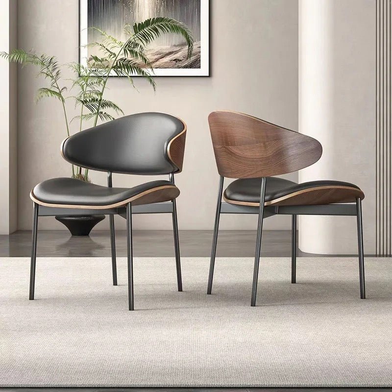 Modern Elegance Curved Wood Dining Chair - SHAGHAF HOME