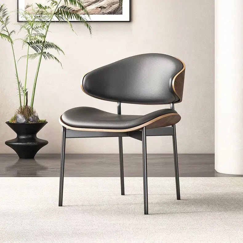 Modern Elegance Curved Wood Dining Chair - SHAGHAF HOME