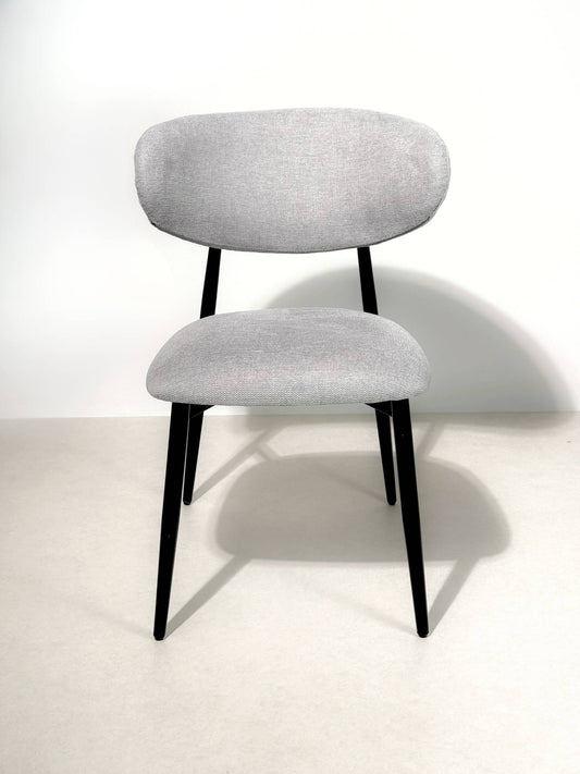 Modern Elegance Grey Dining Chair – Sleek Metal Frame & Fabric Upholstery - SHAGHAF HOME