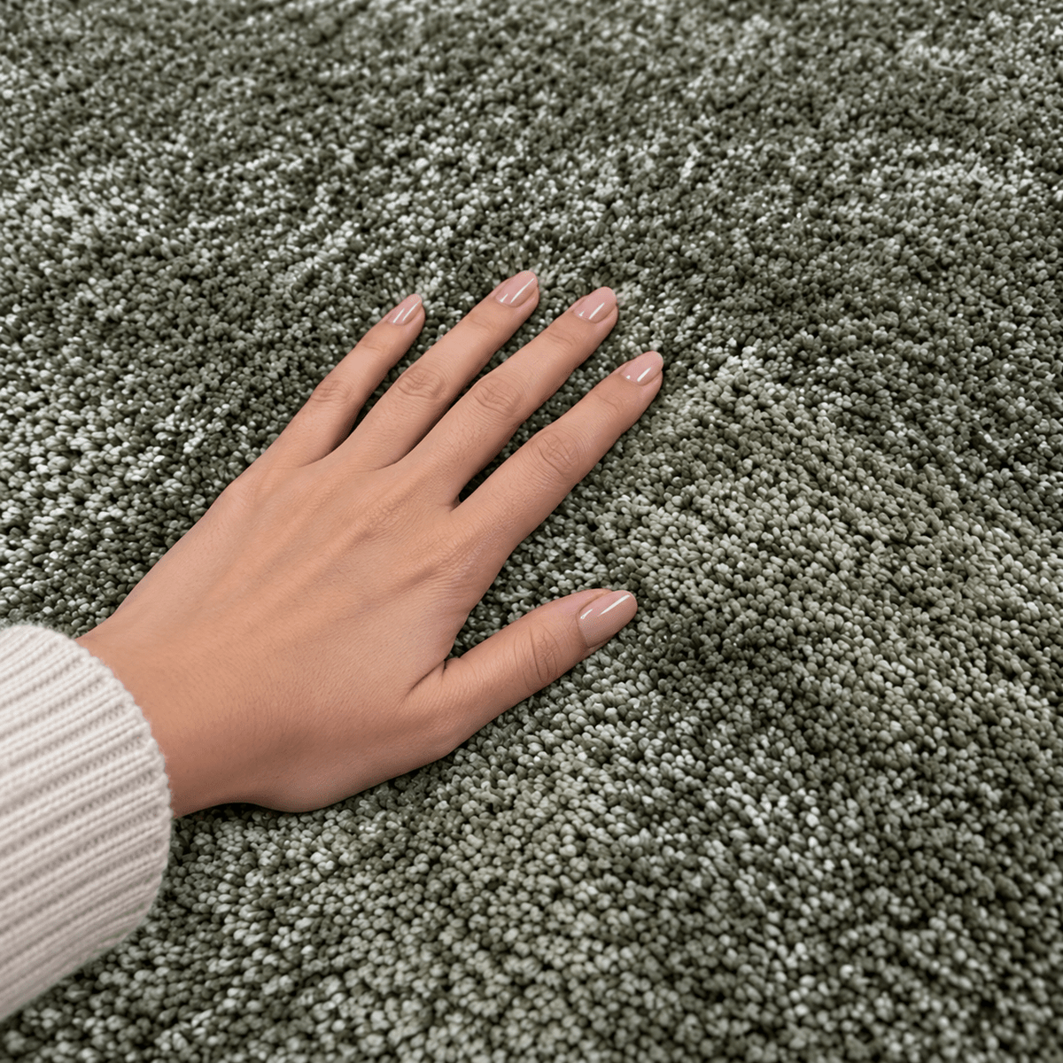 Modern Green Soft Shag Area Rug 150×230 cm – Plush Bedroom & Living Room Carpet - SHAGHAF HOME