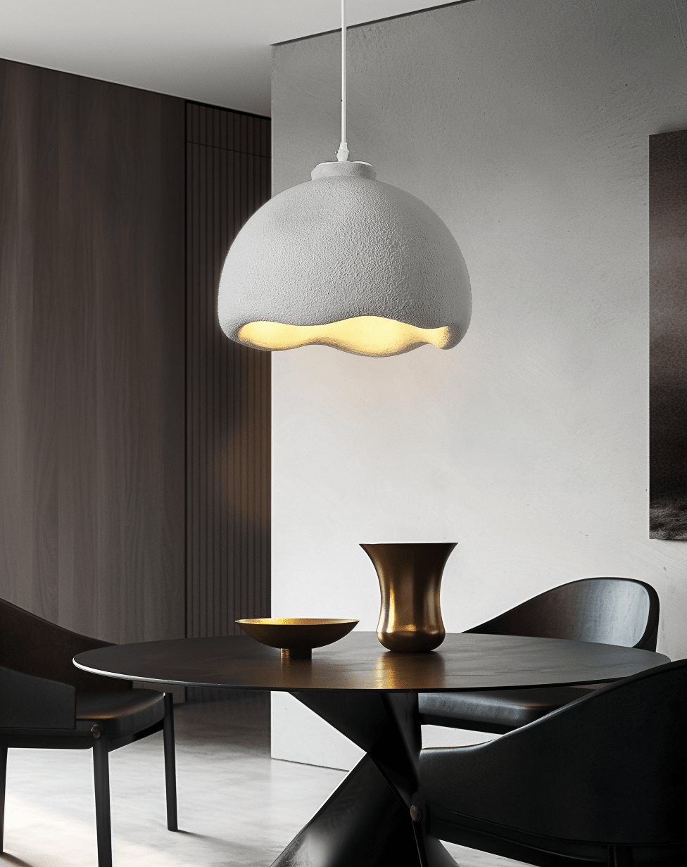 Modern Grey Sculptural Pendant Light – Minimalist Elegance - SHAGHAF HOME