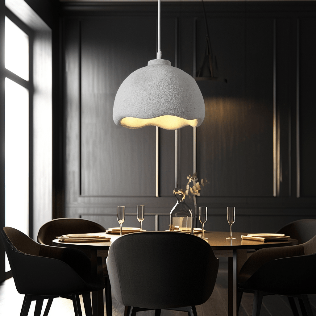 Modern Grey Sculptural Pendant Light – Minimalist Elegance - SHAGHAF HOME